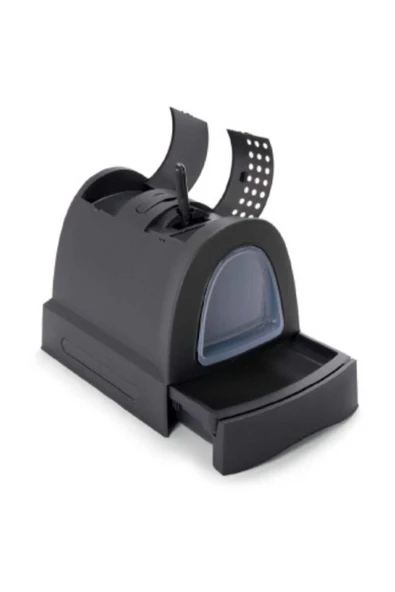 Imac Zuma Çekmeceli Kapalı Kedi Tuvaleti Siyah 40x56x42.5 Cm ürün görseli