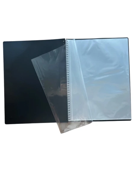 Spiralli Sunum Dosyası 20 Yaprak, Siyah - Resim 2