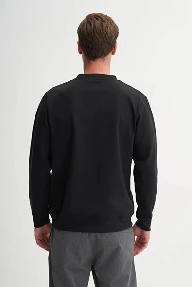 Cazador CAZ 53290 BİSİKLET YAKA ERKEK SİYAH SWEAT (25 KIŞ) - Resim 3