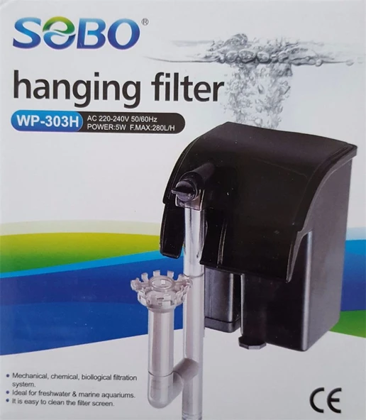 Sobo WP-303H Akvaryum Şelale Filtre 280 L/H 5W - 1
