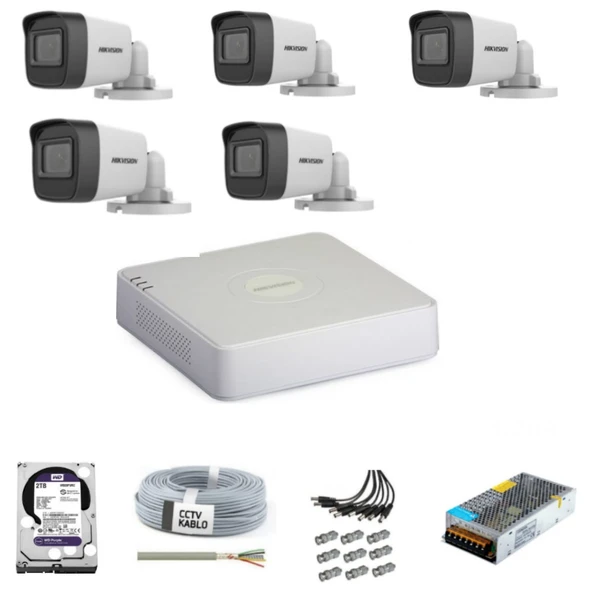 Haıkon 5 Kameralı Güvenlik Kamera Hazır Set 1tb 7/24 Hdd-1tb Kayıt Kapasiteli Sistem ürün görseli