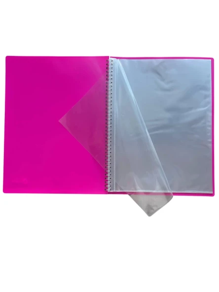 Spiralli Sunum Dosyası 20 Yaprak, Pembe - Resim 2