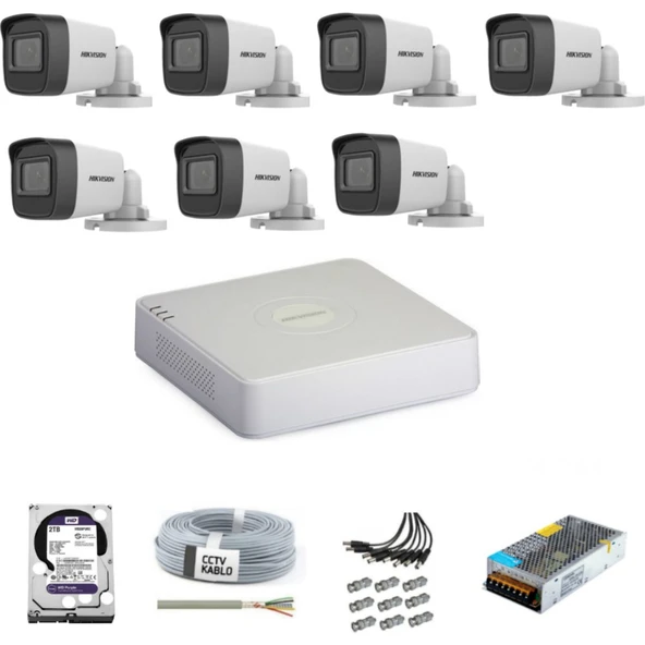 Haıkon 7 Kameralı Güvenlik Kamera Hazır Set 1tb 7/24 Hdd-1tb Kayıt Kapasiteli Sistem ürün görseli