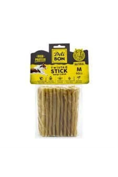 Delibon Deri Burgu Çubuk Kalın Naturel 50 li - Resim 2