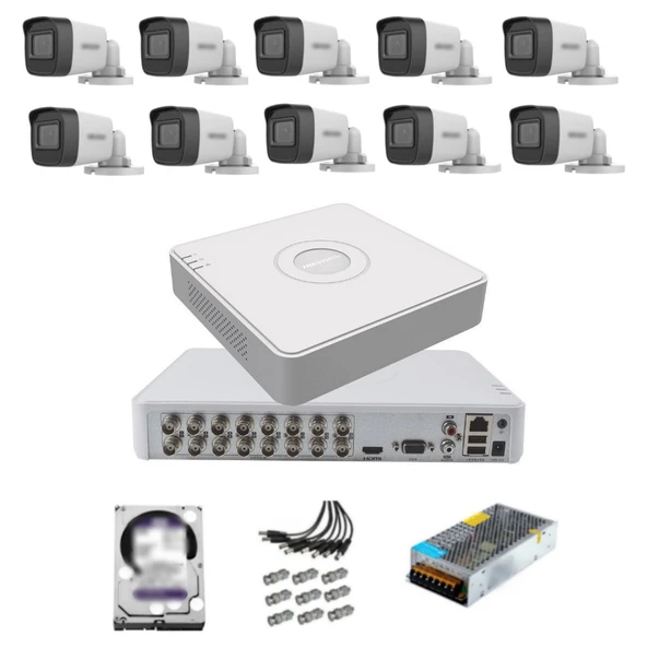 10 Kameralı Güvenlik Kamera Hazır Set 2tb 7/24 Hdd-2tb Kayıt Kapasiteli Sistem ürün görseli