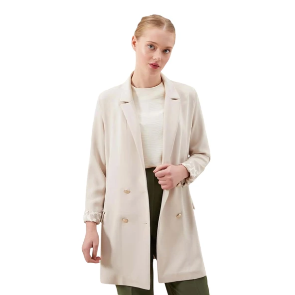 Kol Ağzı Desenli Kruvaze Ceket LVSS2251002 - Resim 7