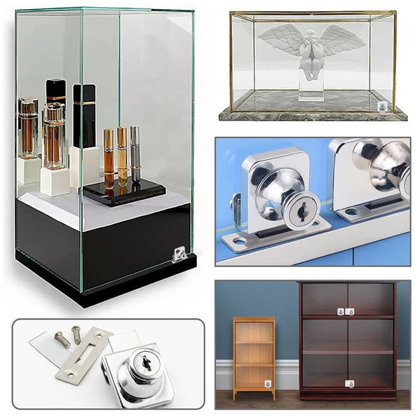 Cam Dolap Vitrin Kapak Kilidi Anahtarlı Krom - 3