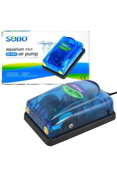 Sobo SB-348A Çift Çıkışlı Akvaryum Hava Motoru 2x4 L/MİN 5W ürün görseli