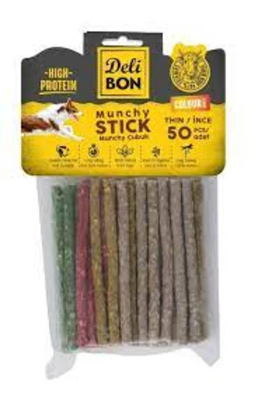 Delibon Deri Munchy Çubuk Karışık Renkli İnce 50 li ürün görseli
