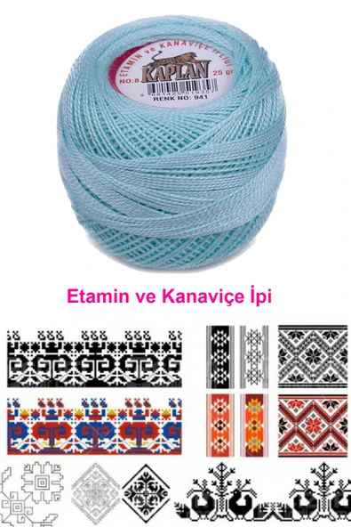 Kaplan Etamin Ve Kanaviçe İpi 8 No Kod/Renk: 941 - Royaleks - 2