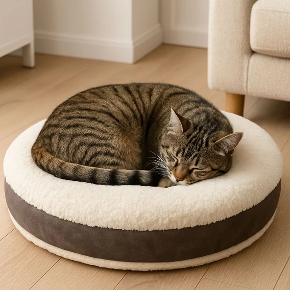 İçi Dolgulu Tombul Kedi Yastığı 40 cm x 15 cm - 3