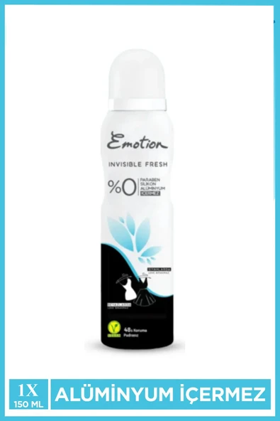 Emotion Invisible Fresh Black & White Kadın Deodorant 150ml Vegan, Leke Bırakmaz - 1