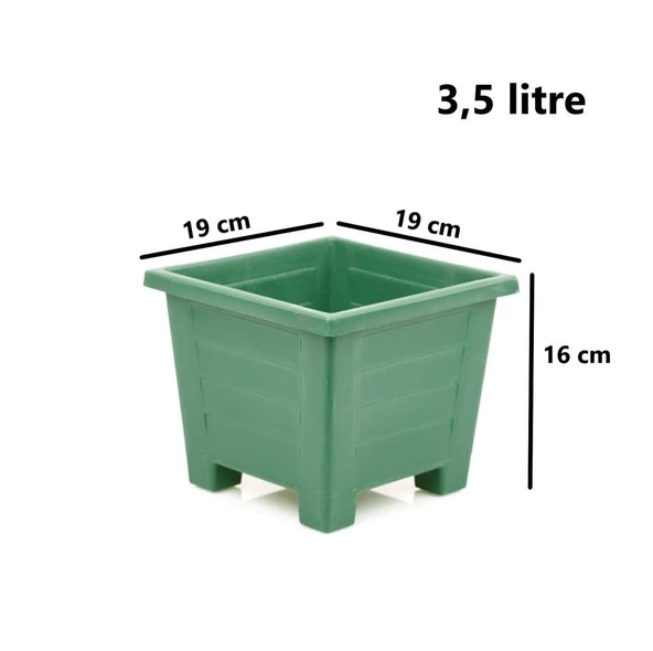 Omnipazar  SY-5845 Dekoratif Plastik Kare Ayaklı Saksı 3,5 Litre No 2 - Resim 4