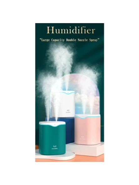 2000 ml kapasiteli Nemlendirici USB Ultrasonik Çift Sprey Kafası Aroma Yağı Difüzör - 5