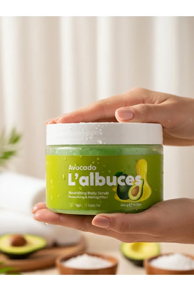 Avocado Body Scrub 400gr – Vegan, Temiz İçerikli, Avokado Kokulu Pürüzsüz Cilt Bakımı - 7