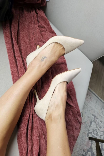 10 1109 Topukla Kadın Kadeh Topuklu 8 cm Topuklu Stiletto Ayakkabı - Resim 6