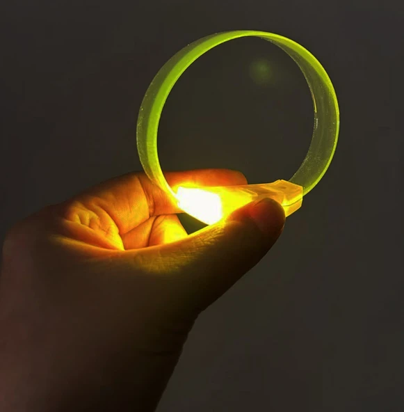 3 Modlu Pilli LED Işıklı Esnek Parti Bilekliği Sarı ürün görseli