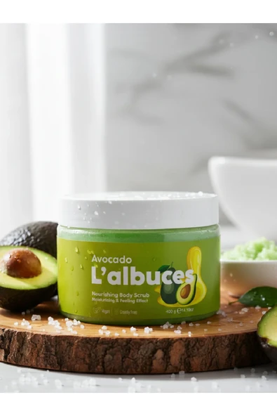 Avocado Body Scrub 400gr – Vegan, Temiz İçerikli, Avokado Kokulu Pürüzsüz Cilt Bakımı - 5