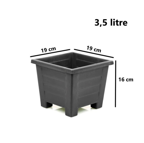 Omnipazar  SY-5845 Dekoratif Plastik Kare Ayaklı Saksı 3,5 Litre No 2 - Resim 2