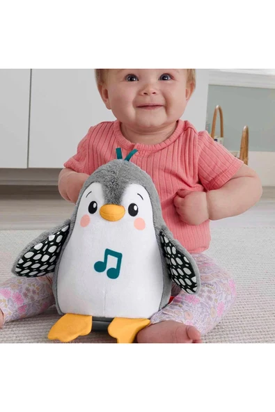 Fisher-Price Sevimli Penguen Peluş Karın Üstünde Oynama Oyuncağı, Yenidoğan Müzikli Oyuncak HNC10 - 4