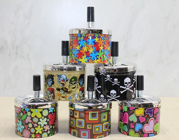 Metal Renkli Basmalı Küllük Yuvarlak ürün görseli