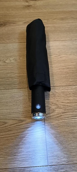 10 Telli Full Otomatik El Fenerli Şemsiye 95 Cm Çap 33 Cm Kapalı Boyut Çanta Boy Çelik Telli - 7