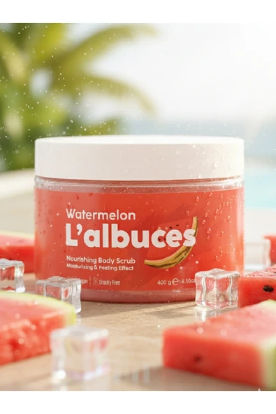 Watermelon Body Scrub 400gr – Vegan, Temiz İçerikli, Karpuz Kokulu Pürüzsüz Cilt Bakımı - 4
