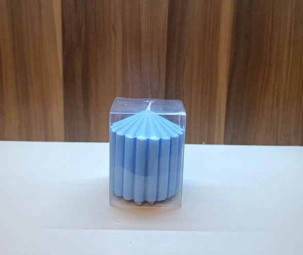 Kokulu Doğal 10cm-7cm ebatlarda mavi renk Dekoratif mum - Resim 3