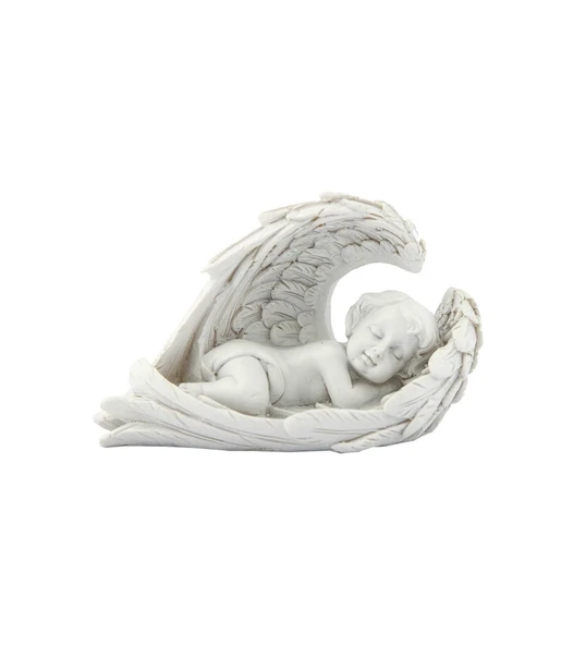 Uyuyan Kanatlı  Melek Biblo  10cm Polyester
