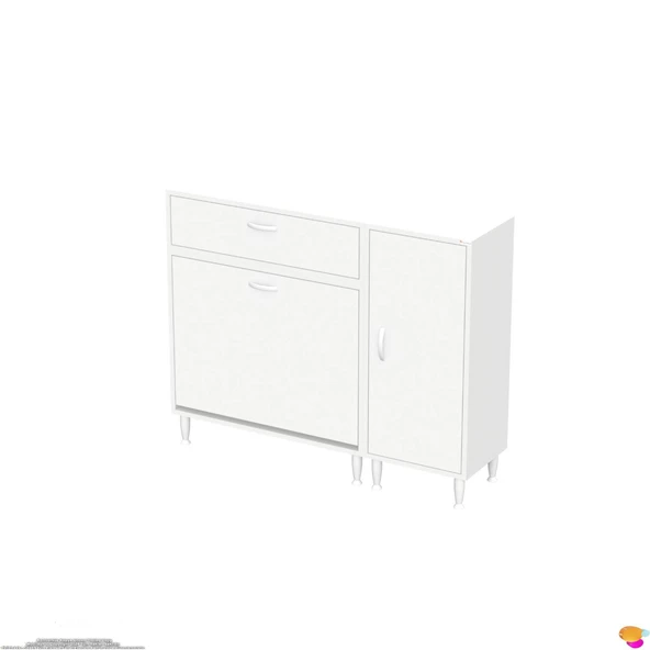 Modilayn YENİCE 130x97x32,5 cm 3 raflı ve 3 sepetli dolap ile çamaşırlarınız artık daha düzenli - 6