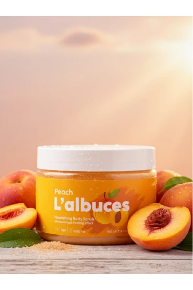 Peach Body Scrub 400gr – Vegan, Temiz İçerikli, Şeftali Kokulu Pürüzsüz Cilt Bakımı - 12