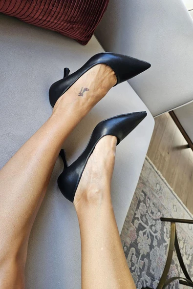 10 1109 Topukla Kadın Kadeh Topuklu 8 cm Topuklu Stiletto Ayakkabı - Resim 2