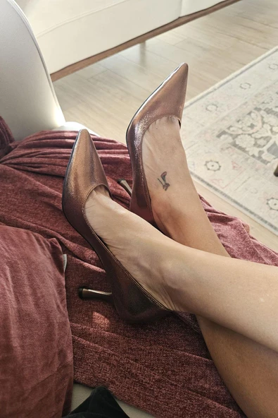 10 1109 Topukla Kadın Kadeh Topuklu 8 cm Topuklu Stiletto Ayakkabı - Resim 11
