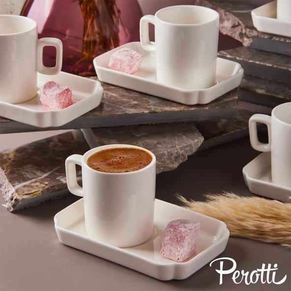 Perotti Luce Altı Kişilik Kahve Fincan Takımı 80 ml - Resim 3