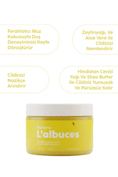 Banana Body Scrub 400gr – Vegan, Temiz İçerikli, Muz Kokulu Pürüzsüz Cilt Bakımı - 3