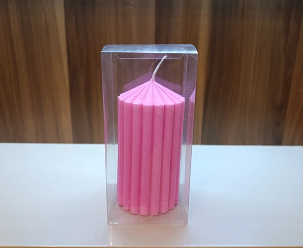 Kokulu Doğal 20cm-8cm ebatlarda pembe renk Dekoratif mum - Resim 2