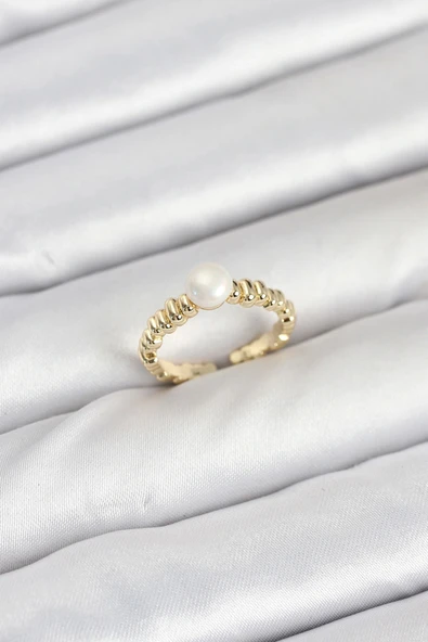 Pirinç Gold Renk Göbek İnci Model Kadın Yüzük ürün görseli