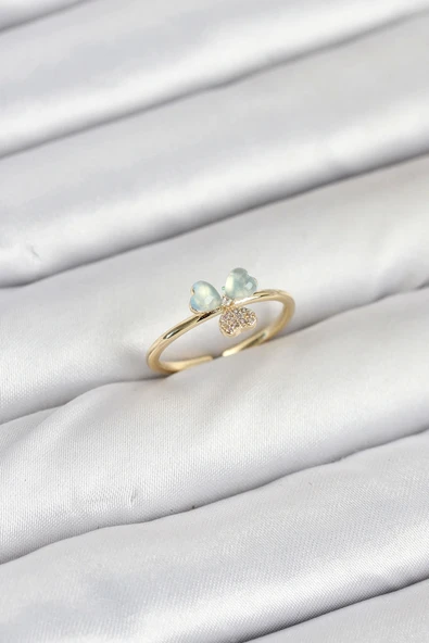 Pirinç Gold Renk Yonca Model Kadın Yüzük ürün görseli