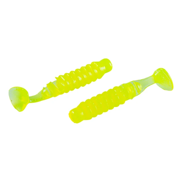 Silikon Kurt Yem - 1,5g 45mm - Fishack - 10 Adet - UV Silikon - Fluo Green - Karides Kokulu - 4