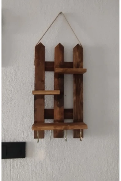 Leur Home Dekoratif Ahşap Anahtarlık - Resim 4