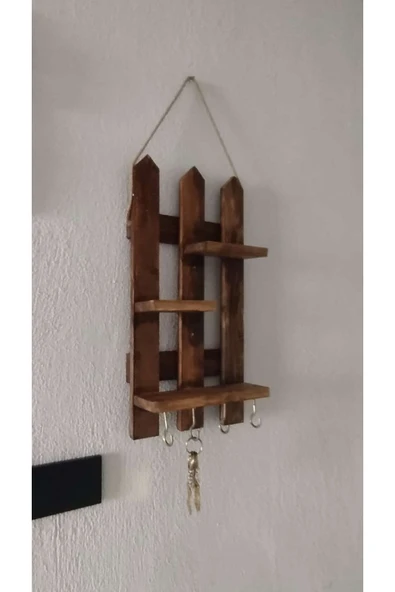 Leur Home Dekoratif Ahşap Anahtarlık - Resim 3