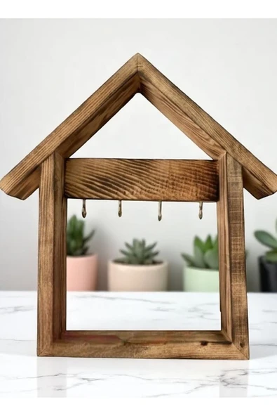 Leur Home Ev Şeklinde Mini Anahtarlık Raf - Resim 3