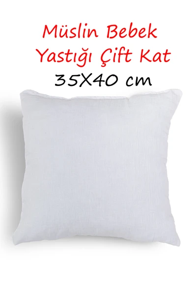Cottonest Müslin Bebek Yastığı Saf Boncuk Silikon Dolgulu 35x40 Cm - 1
