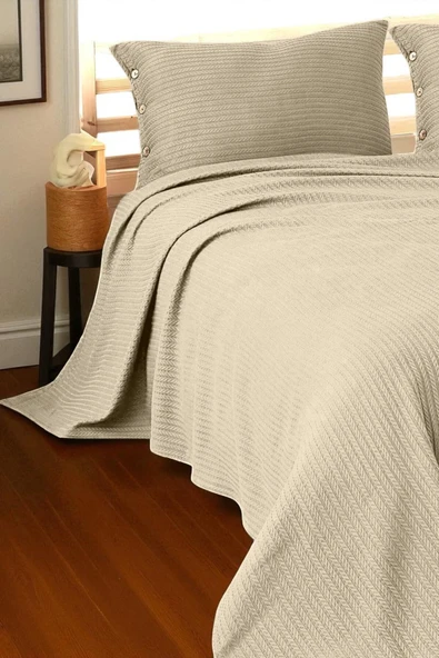 Cottonest Çitf Kişilik Yatak Örtüsü Pİke 2 Adet Yastık Kılıfı - 1