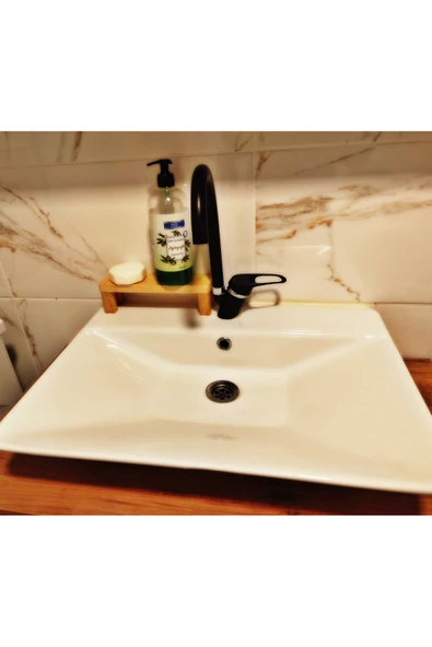 Leur Home Dekoratif Ahşap Stand Sunum Tahtası Mutfak Düzenleyici Sosluk Yağdanlık Yağlık Sıvı Sabun Altlığı - Resim 2