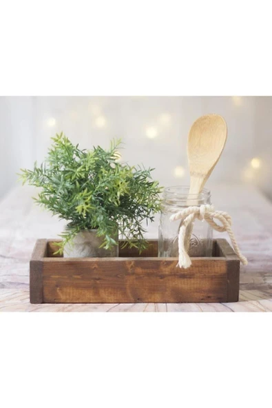 POSTOTTO Ahşap Organizer Kutu 300x15x10cm, Koyu Renk, Çok Amaçlı Saklama Çözümü - Resim 2