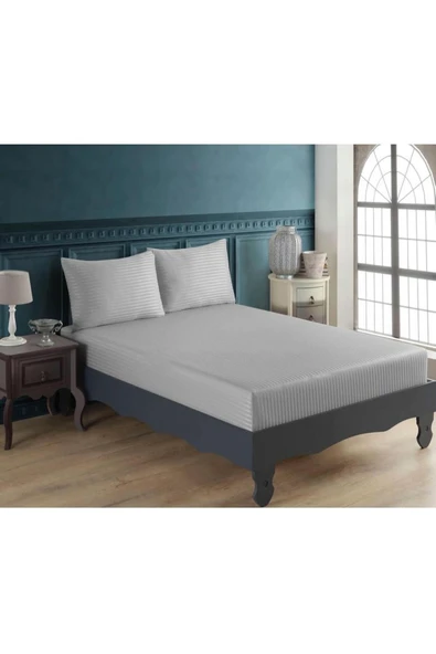 Cottonest Pamuk Saten Lastikli Çarşaf Seti 2 Yastıklı 180 x 200 - 1