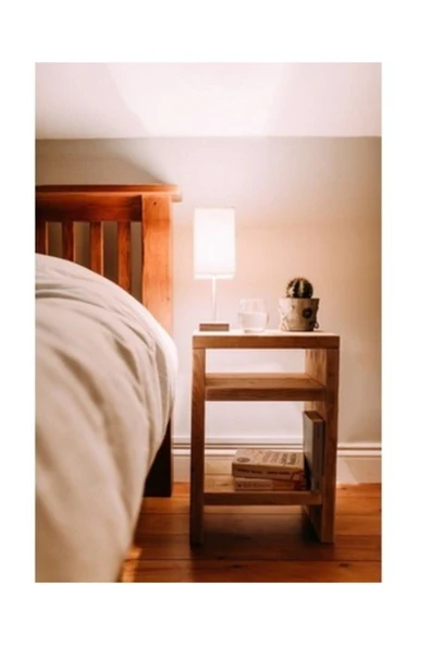 NUR AHŞAP Doğal Ahşap Masif Komodin ürün görseli 1