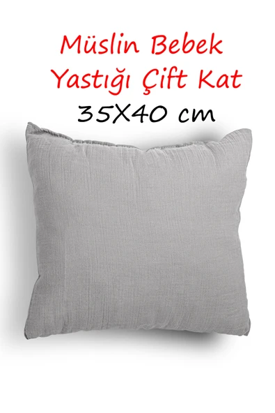 Cottonest Müslin Bebek Yastığı Saf Boncuk Silikon Dolgulu 35x40 Cm - 1