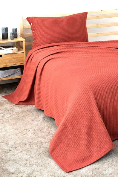 Cottonest Tek Kişilik Yatak Örtüsü Pİke 1 Adet Yastık Kılıfı ürün görseli